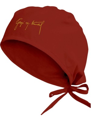 Tasarım Trend Altın Sarısı Gazi M.kemal Imza Baskılı Cerrahi Bone Kiremit Rengi