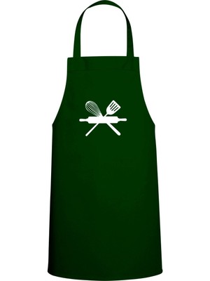 Mutfak Malzemesi Özel Baskılı Chef Mutfak Önlüğü Avcı Yeşili