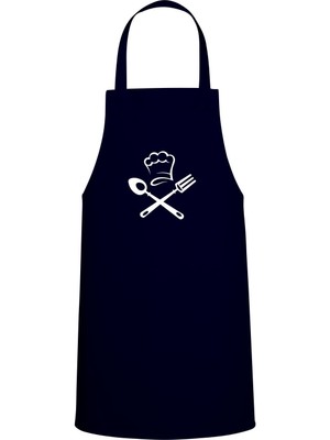 Özel Baskılı Chef Mutfak Önlüğü Lacivert