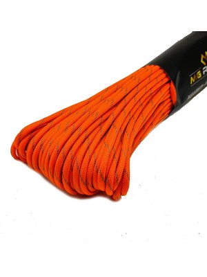 MG ROPES Bileklik ve Outdoor Paracord İp 4 mm 660lb (10 İplikli) 30 Metre Turuncu Siyah Desenli