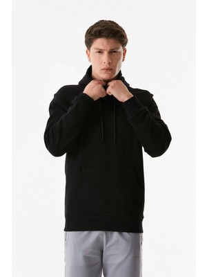 Basic Kanguru Cepli Kapüşonlu Sweatshirt