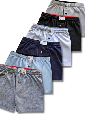 Giza Kids %100 Pamuklu Erkek Çocuk Boxer Külot Iç Çamaşır 6lı Set