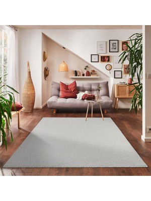 Carpettex Modern Halı Salon Mutfak Oda Büro Halısı Yumuşak Kısa Havlı Kırçıllı Desen Krem