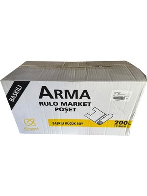 Arma Gülen Yüz Baskılı Rulo Şeffaf Market Poşet Torba -Atlet Poşet - Orta Boy - 150 Adetlik 10 Rulo