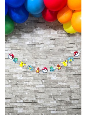 Pekshop Pokemon Konsept Banner Pokemon Tema Doğum Günü Süsleri