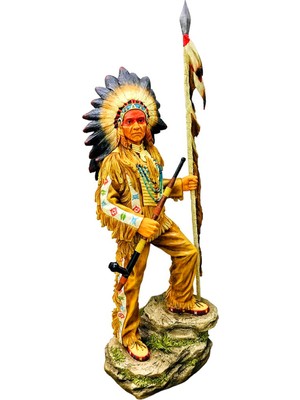 Rakun Home Kızılderili Biblo Serisi / Büyük Boy Şef Biblo