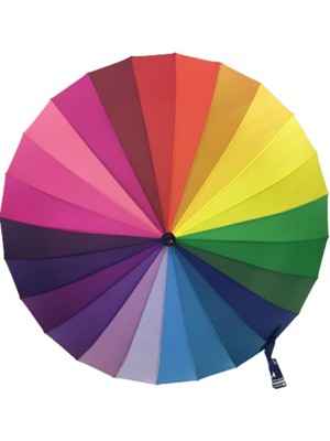 Rubenis Sarı 24 Telli Gökkuşağı Şemsiye Kumaş