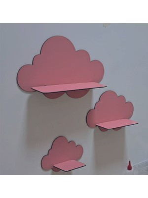 Dekor Treni Dt Dekor Treni Raflı Pembe Bulut Çocuk - Bebek Odası Duvar Dekor Seti