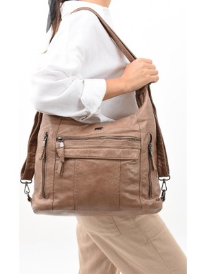 Baginn Y.s.deri Deri Kadın Omuz Postacı Çantası Sırt Çantası Fonksiyonel Kullanım 23*30 cm Vegan Suni Deri