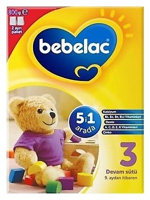 Bebelac Toz Devam Sütü 800GR 9 Aydan İtibaren Besleyici İçerik ile Bebekler İçin