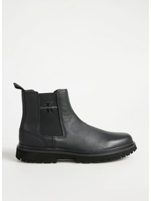 Calvin Klein Deri Siyah Erkek Bot Eva Mıd Chelsea Boot Lth