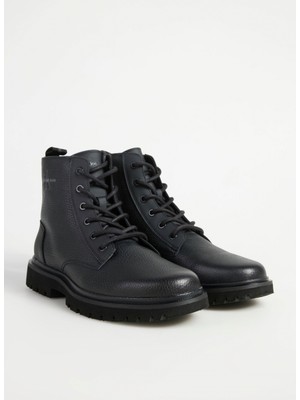 Calvin Klein Deri Siyah Erkek Bot Eva Mıd Laceup Boot Lth