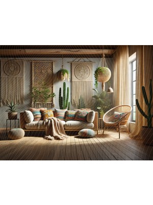 Venspor Bohem Tarzında Doğal Sıcak ve Davetkar Stüdyo Fonu Arka Plan, 200X150CM