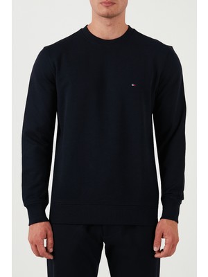 Tommy Hilfiger Pamuklu Logolu Regular Fit Bisiklet Yaka Sweat Erkek Sweat Mw0Mw37237 Dw5