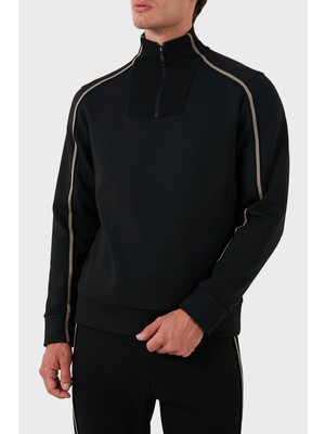 Boss Pamuklu Logolu Slim Fit Yarım Fermuarlı Dik Yaka Sweat Erkek Sweat 50523911 001