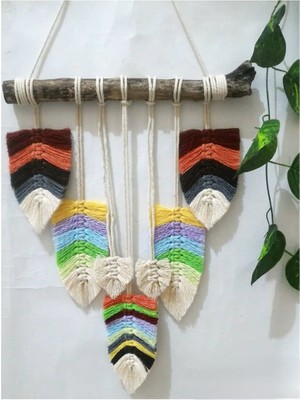 Ninastore Makrome Dekoratif Duvar Süsü Yaprak Modeli Şık Tasarım