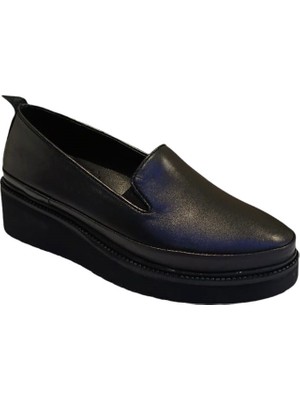 Castle Black 24602 Kadın  Deri Casual Ayakkabı Siyah