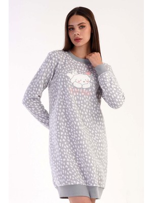 Kadın Polar Uzun Kol Gri Tunik C5T5N0O303