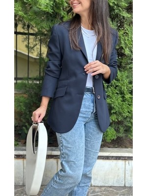 Lasorella Butik Kadın Lacivert Blazer Ceket