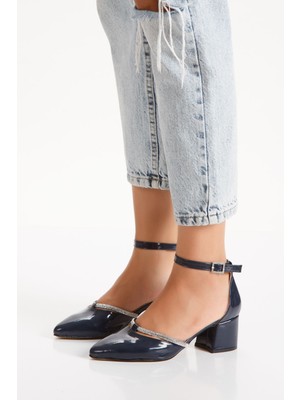 Uyege Montana Seri Taş Detaylı Kadın Topuklu Sivri Burun Abiye Ayakkabı