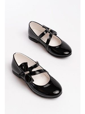 Papuccum Ortopedi Papuccum Kız Çocuk Cırtlı Ortopedi Babet Siyah Kaydırmaz Taban Rahat Kalıp