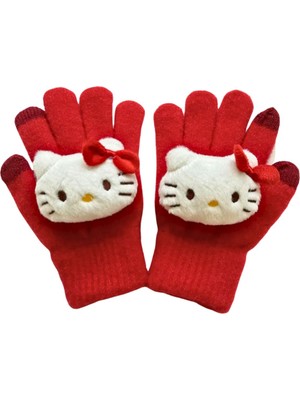 Hello Kitty Kırmızı Aıcak Tutan 2-5 Yaş Eldiven