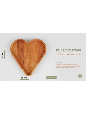 Wood Totally - Kalp Desenli Ahşap Çerezlik