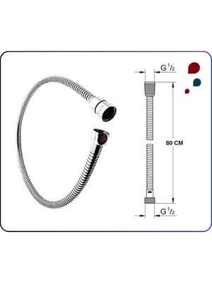 Artema A3246201YP Gr. Spiral R1/2 L=80 cm Kolon Duş Için