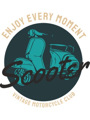 Reysa Tasarım Vintage Motorcycle Specialist Sticker  10X10 Cmrenkli Sticker