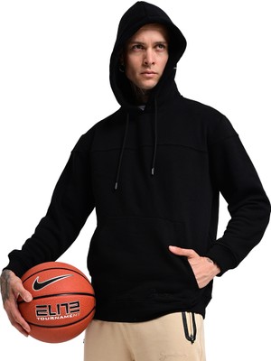 Lerida Hoodie Unisex Siyah Günlük Stil Sweatshirt 24KU001-SYH