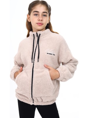 Toontoy Kız Çocuk Nakışlı Peluş Hırka