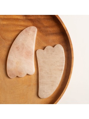 Paleo Pembe Kuvars Gua Sha Doğal Taş Masaj Aleti (1 Adet)