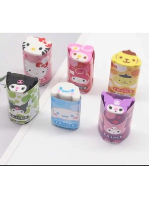 Tüftürük Sanrio Kawaii Kuromi Cinnamoroll My Melody Figürlü Mini Silgiler Okul Öncesi Sevimli Hediyelik