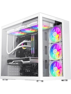 SNT Energy Snt Warzone Iı Midi Tower 7X120 Mm. Argb Uzaktan Kumanda Atx Beyaz Gaming Kasa