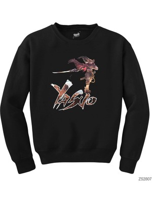 Crows Gate League Of Legends Vahşi Batılı Yasuo Siyah Sweatshirt