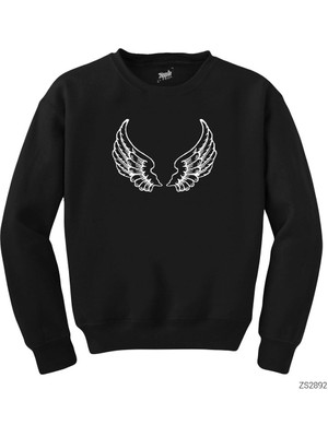 Crows Gate Motocycle Wings Siyah Sweatshirt