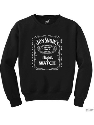 Crows Gate Game Of Thrones Jon Snow Label Siyah Sweatshirt