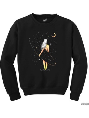 Crows Gate Surfer Girl Siyah Sweatshirt