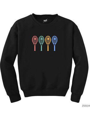Crows Gate Tennis Racket Siyah Sweatshirt