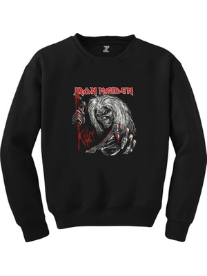 Crows Gate Iron Maiden Scary Zombie Siyah Sweatshirt