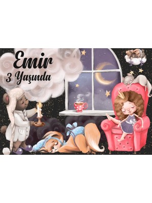 Uyuyan Hayvanlar Temalı Doğum Günü Afişi 35X50 cm