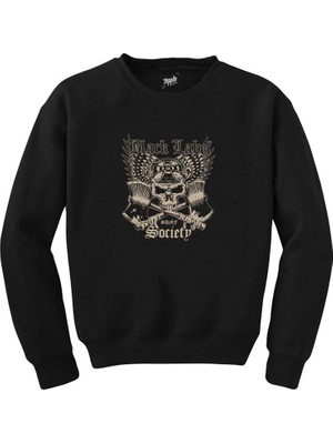 Crows Gate Black Label Society Skull Classic Siyah Sweatshirt