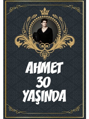 Resimli Klasik Temalı 30 Yaş Doğum Günü Afişi 35X50 cm