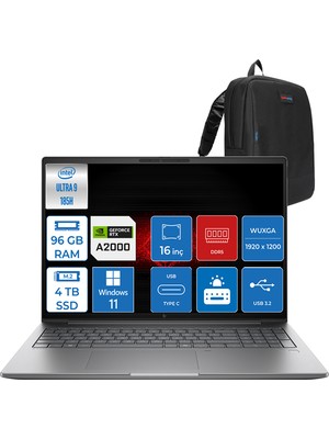 Hp Zbook Power G11 Ultra 9 185H 96GB 4tb SSD 8GB/RTXA2000 16" Wuxga Windows 11 Pro Z5G4B9ESP05 + Zettaçanta