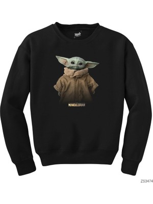 Crows Gate Yoda Baby The Mandalorian Siyah Sweatshirt