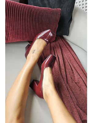 Topukla 10 947 Topukla Kadın Kalın Topuklu Şık Günlük Ayakkabı