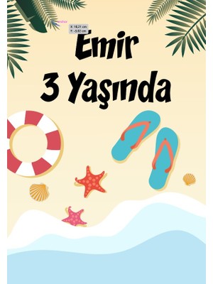 Deniz Temalı Doğum Günü Afişi 100X150 cm