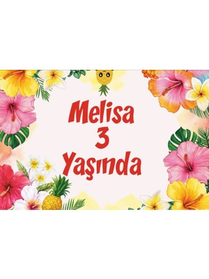 Çiçekler Temalı Doğum Günü Afişi 50X70 cm