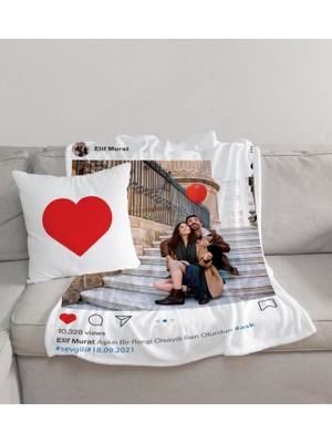 Ejoya Sevgililere Özel Tv Battaniye ve Yastık & Kırlent Seti 106800