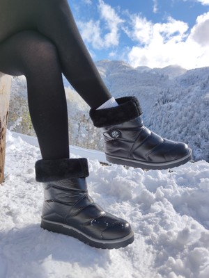 Çiğdem Kundura  Kar Botu Kar 12 Unisex  - Kar 12 - Siyah-Peluşlu - 38